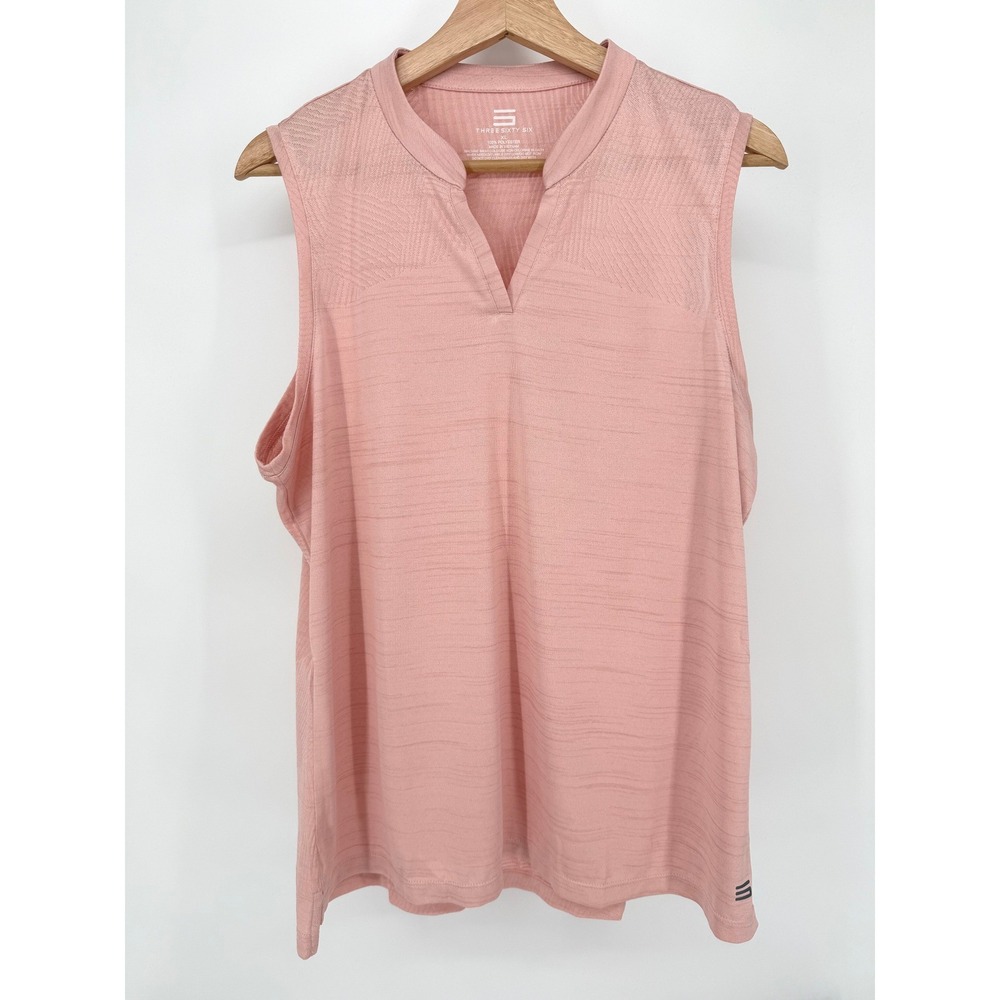 Three Sixty Six Golf Polo Womens‎ XL Pink Sleeveless V-Neck Athletic Top